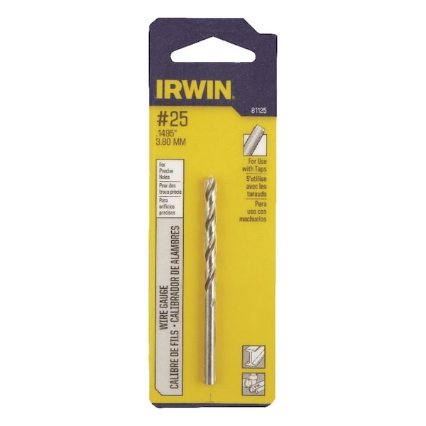 Irwin Irwin #25 X 3 in. L High Speed Steel Wire Gauge Bit Straight Shank 1 pc - 81125