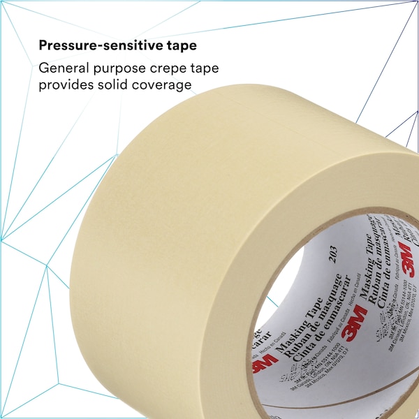 Cinta para enmascarar 3M, Beige, 48mm x 55m, Paquete de 24 - 70006403045