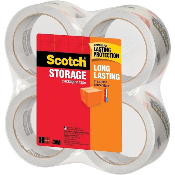 Cinta para mudanza/almacenamiento Scotch, Rollos, 1-7/8"x54.6 Yds, 4/PK, CL - 3650-4