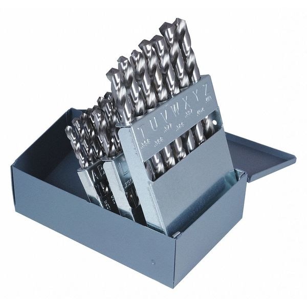 Cleveland 26PC CLE-MAX Jobber Length Drill Set Cleveland 2002G Bright HSS RHS/RHC A-Z - C00939