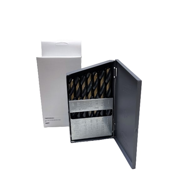 Eagle Taptek Cutting Tools 1/16-1/2X64THS 29 PIECE HIGH SPEED STEEL BLACK & GOLD DRILL METAL INDEX SET - TAP50D29-I