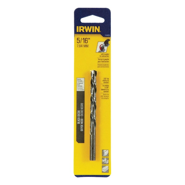 Irwin Irwin 5/16 in. X 5-7/8 in. L High Speed Steel Left Hand Drill Bit Round Shank 1 pc - 1789225