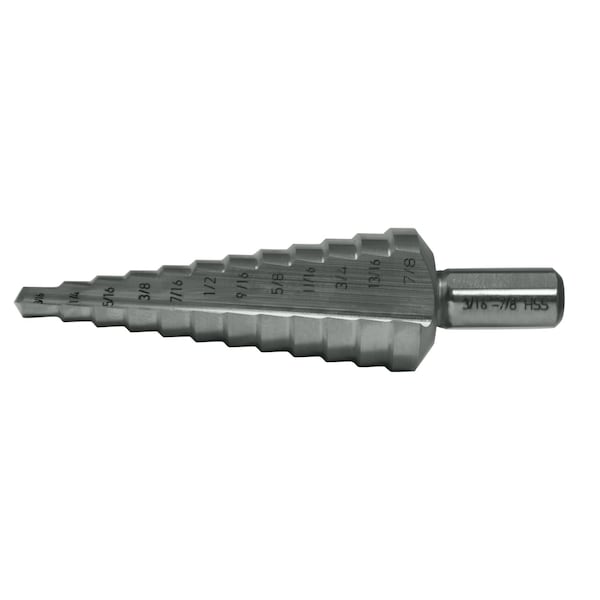 Cle-Line 1/4-1-1/8 x 1/16 HSS 118 Degree Split Point Step Drill Cle-Line 1874 Bright RHC - C20293