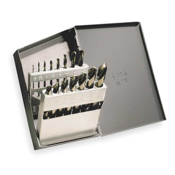 Cle-Line 15PC 135 Degree Heavy-Duty Mechanics Length Dril Set Cle-Line 1875R Black & Gold HSS 1/16-1/2x1/32 - C21160
