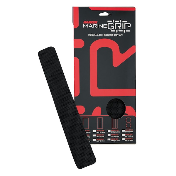 Cinta de agarre marina Harken, 2 x 12 pulgadas, negro - 10 piezas - MG1002-BLK