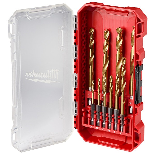 Milwaukee Tool 10 pc. SHOCKWAVE Impact Duty RED HELIX Titanium Metric Drill Bit Set - 48-89-4859