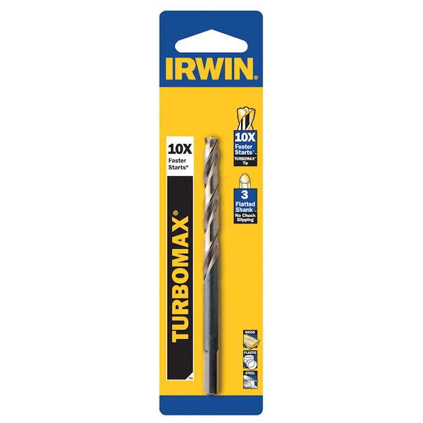 Irwin Irwin Turbomax 23/64 in. X 4-7/8 in. L High Speed Steel Drill Bit Straight Shank 1 pc - 73323
