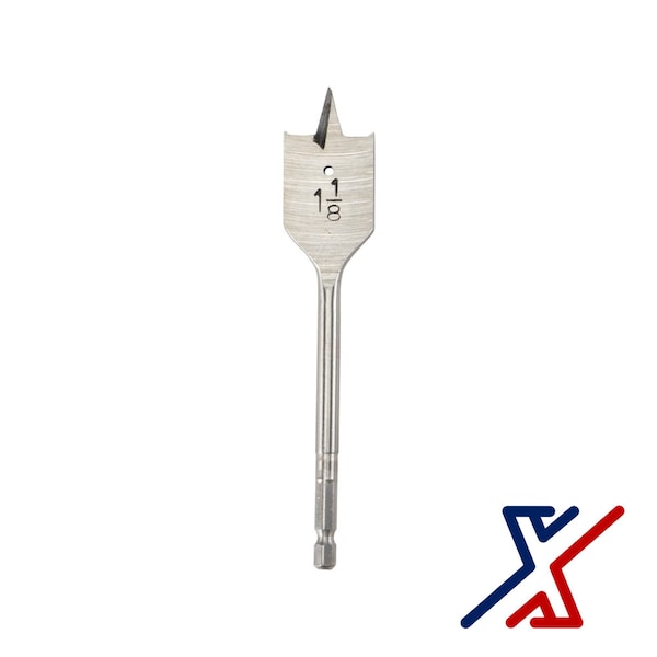 X1 Tools 1-1/8 in. x 6 in. Long Spade Bit / Paddle Bit / Wood Bit 1 Bit by X1 Tools - X1E-CON-BIT-SPA-2113X1