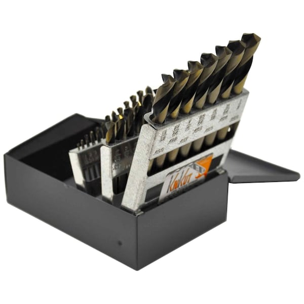 R W Thompson KnKut 29 Piece Short Stubby Length Drill Bit Set 1/16"-1/2" by 64ths - 29KK7