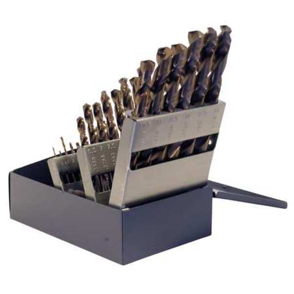 Chicago-Latrobe 25PC 135 Degree Heavy-Duty Cobalt Jobber Lngth Drill Set Chicago-Latrobe 550 Straw HSS-CO 8% 1mm-13mmx.5mm - 54127