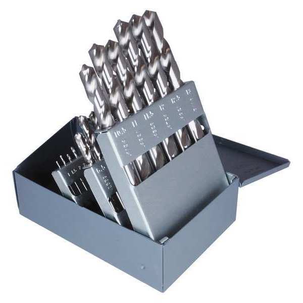 Cle-Line 29PC 118 Degree General Purpose Jobber Length Drill Set Cle-Line 1898 Bright HSS RHS/RHC 1/16-1/2x1/64 - C21117
