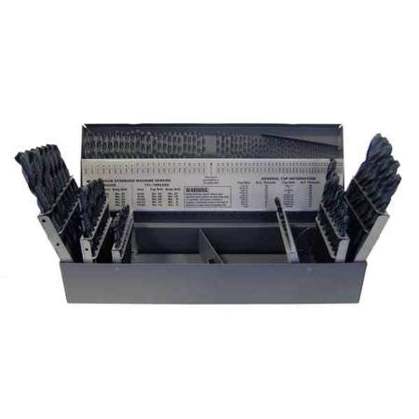 Chicago-Latrobe 114PC 118 Degree General Purpose Jobber Length Drill Set CL 150 Oxide HSS 1/16-1/2, #1-#60, 1mm-13mm - 57726