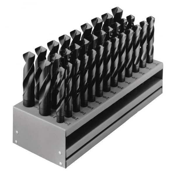 Cle-Line 33PC 1/2 Reduced Shank Silver & Deming Drill Set Cle-Line 1813 Steam Oxide HSS RHS/RHC 1/2-1IN - C21134