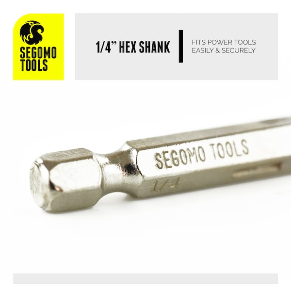 Segomo Tools 13 Piece 1/4" Hex Shank Titanium Twist Drill Bit Set (1/16" to 1/4") - M04091