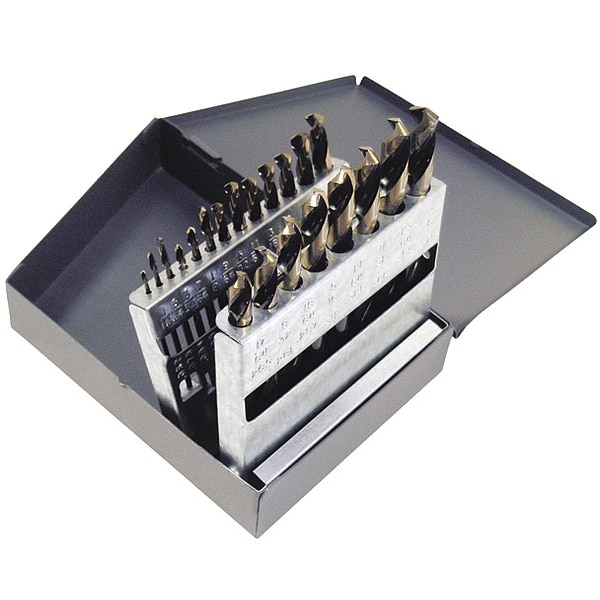 Cle-Line 21PC 135 Degree Heavy-Duty Mechanics Length Dril Set Cle-Line 1875R Black & Gold HSS 1/16-3/8x1/64 - C21161
