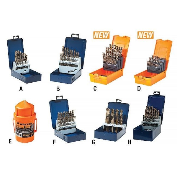Walter Surface Technologies 1-60 Sst Drill Bit Set C/W Box - 01E619