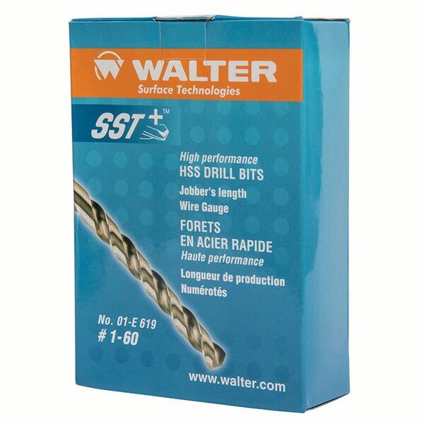 Walter Surface Technologies 1-60 Sst Drill Bit Set C/W Box - 01E619