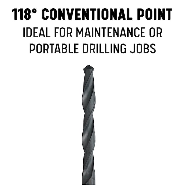 Drill America 1/8" HSS Left Hand Jobber Length Drill Bit - DWDLH1/8