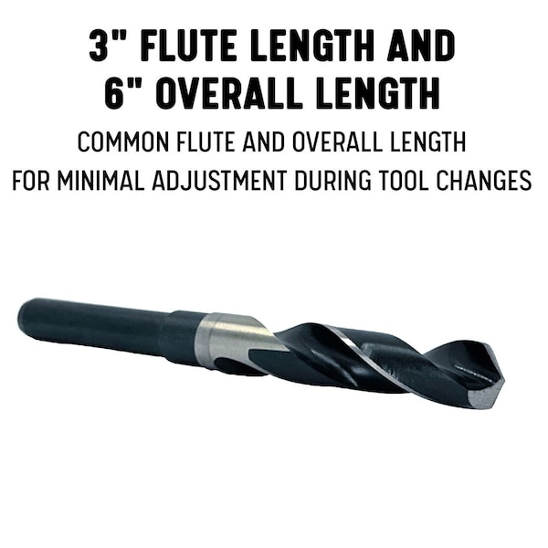 Drill America 9/16" Reduced Shank HSS Drill Bit 1/2" Shank, D/ARSD Series - D/ARSD9/16