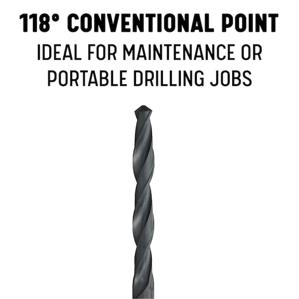 Drill America 5/32" HSS Black Oxide Jobber Length Drill Bit, D/AN Series - D/AN5/32