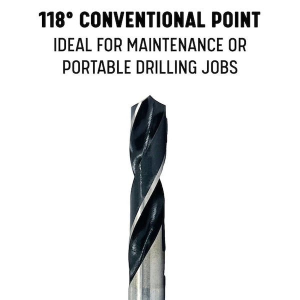 Drill America 3/4" Reduced Shank HSS Drill Bit 1/2" 3-Flat Shank, D/A3F Series - D/A3F3/4