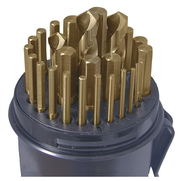 Cle-Line 29PC 118 Degree Heavy-Duty Cobalt Hex Shank Jobber Drill Set Cle-Line 1804 Straw HSS-CO 1/16-1/2x1/64 - C10629