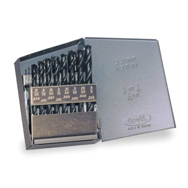 Chicago-Latrobe 21PC 135 Degree Heavy-Duty Screw Machine Lngth Drill Set Chicago-Latrobe 159 Steam Oxide HSS 1/16-3/8x1/64 - 69852