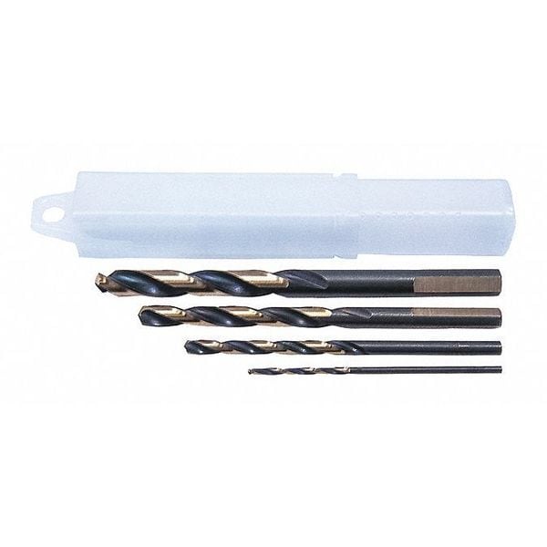Cle-Line 4PC 135 Degree Heavy-Duty Mechanics Length Drill Set Cle-Line 1875R Black & Gold HSS 1/16-1/4 - C22310