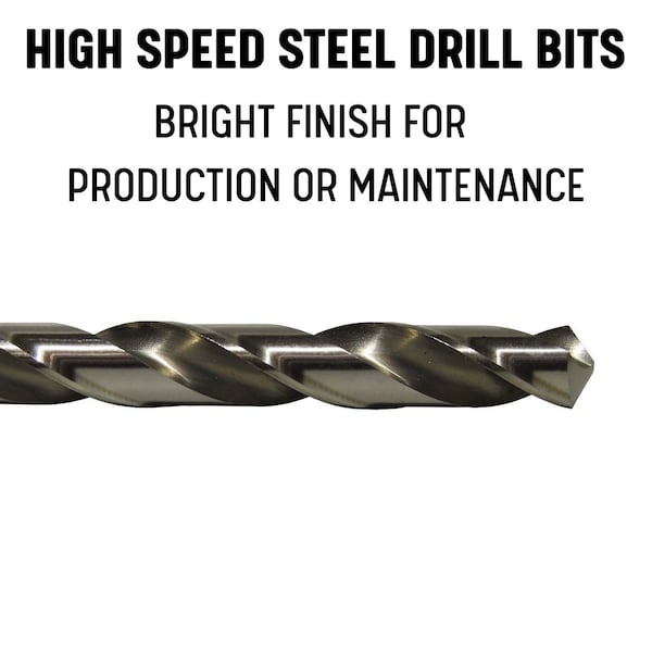 Drill America H HSS Polished Jobber Length Drill Bit, D/AP Series - D/APH