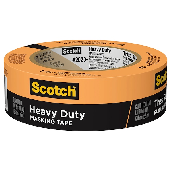 Cinta de enmascarar Scotch Heavy Duty de 1.41" x 60 yardas color naranja - 2020+-36AP