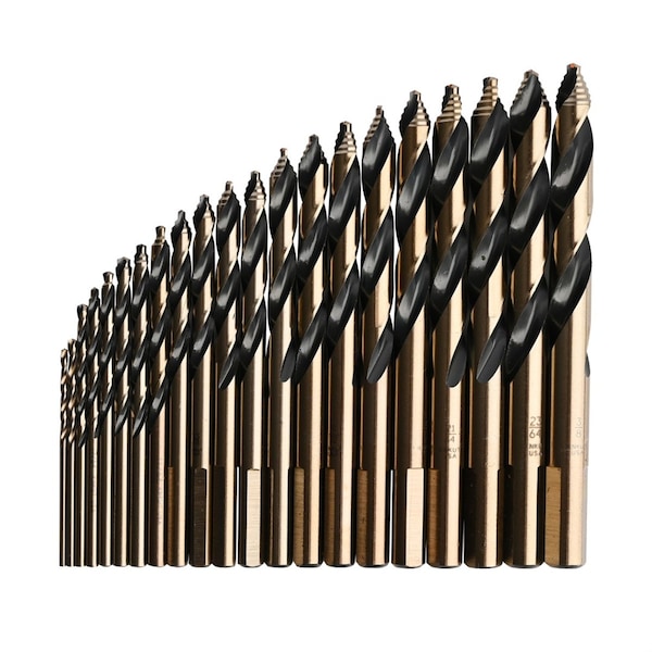 Knkut 21 Piece Mechanics Length Step Point Drill Bit Set 1/16 In.-3/8 In. By 64Ths - 21KK10
