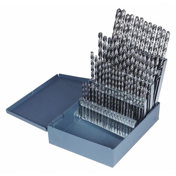 Cleveland 60PC CLE-MAX Jobber Length Drill Set Cleveland 2002G Bright HSS RHS/RHC #1-#60 - C00934