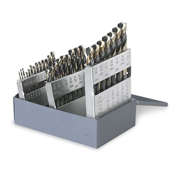 Cle-Line 29PC 135 Degree Heavy-Duty Mechanics Length Drill Set Cle-Line 1876 Black & Gold HSS 1/16-1/2x1/64 - C21163