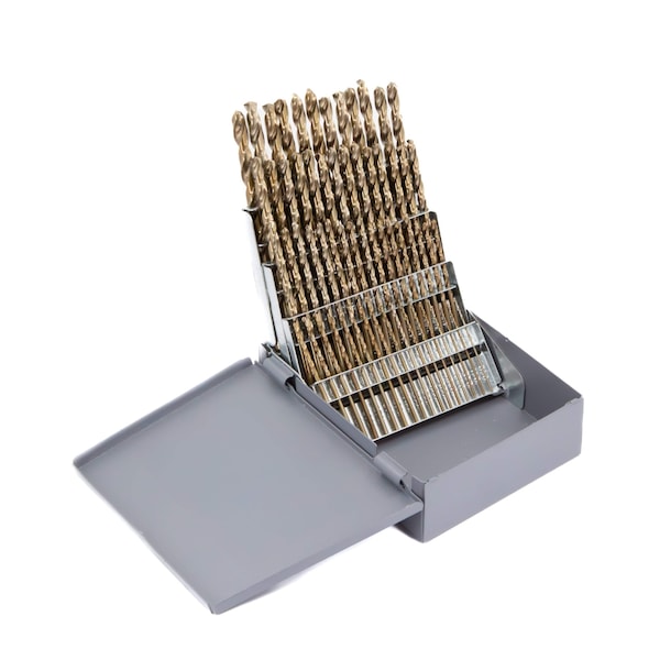 Drill America 60 Piece Cobalt Jobber Length Drill Bit Set, #1-#60, DWDCO Series - DWD60J-CO-SET