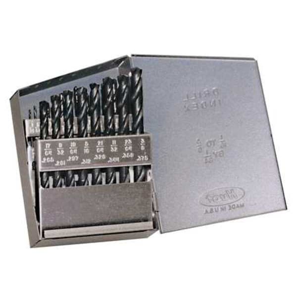 Chicago-Latrobe 21PC 135 Degree Heavy-Duty Jobber Length Drill Set Chicago-Latrobe 150ASP Steam Oxide HSS 1/16-3/8x1/64 - 69851