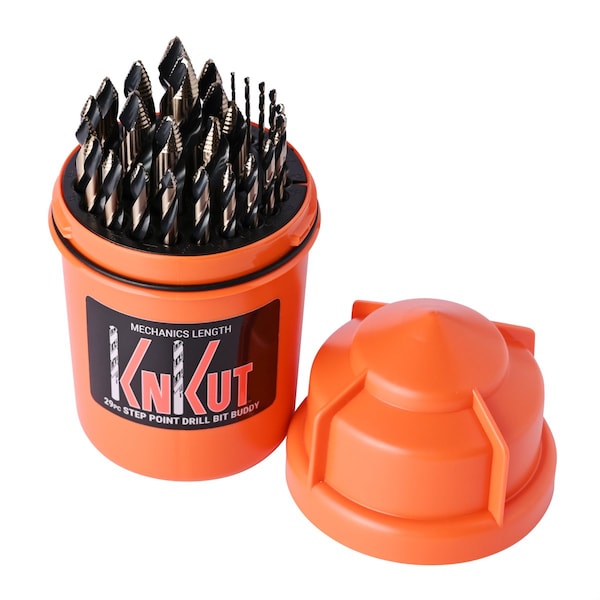 Knkut 29 Piece Drill Buddy Mechanics Length Step Point Drill Bit Set 1/16 In.-1/2 In. By 64Ths - 29KK10DB