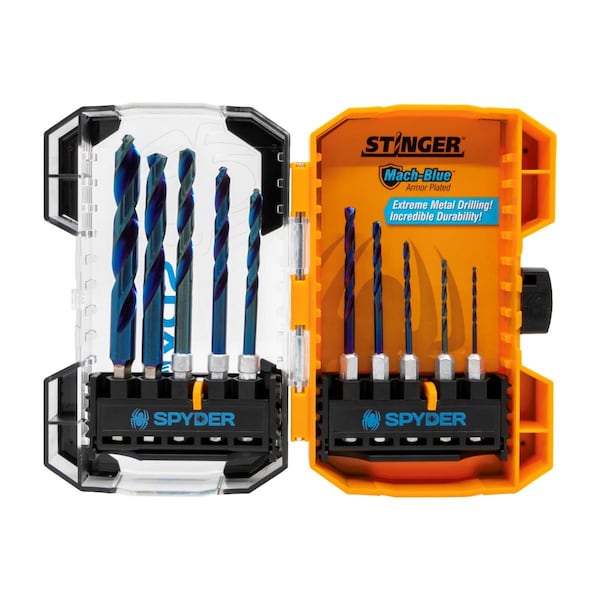 Spyder 10pc Mach-Blue Hex Shank Drill Bit Set - 19017