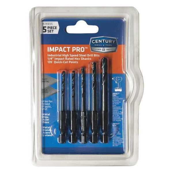 Century Drill & Tool 5pc. Drill Bit Set, Number of Pieces: 5 - 24655