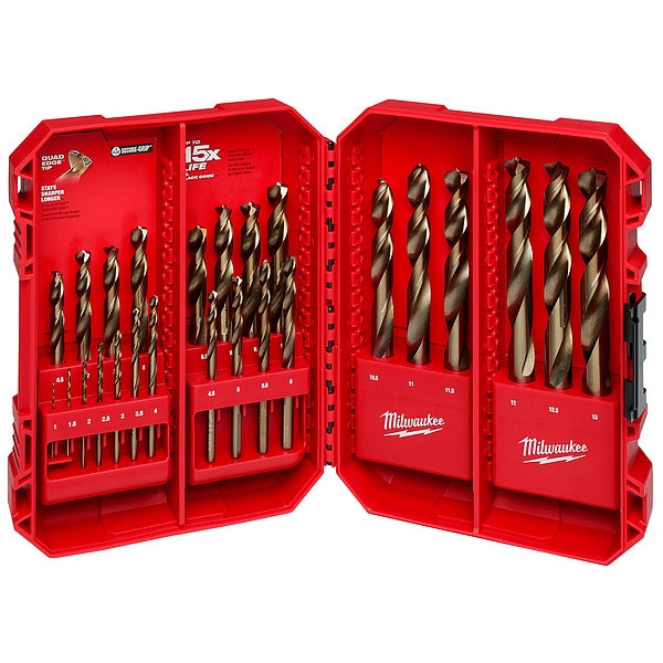 Milwaukee Tool 25 pc. RED HELIX Cobalt Metric Drill Bit Set - 48-89-2531