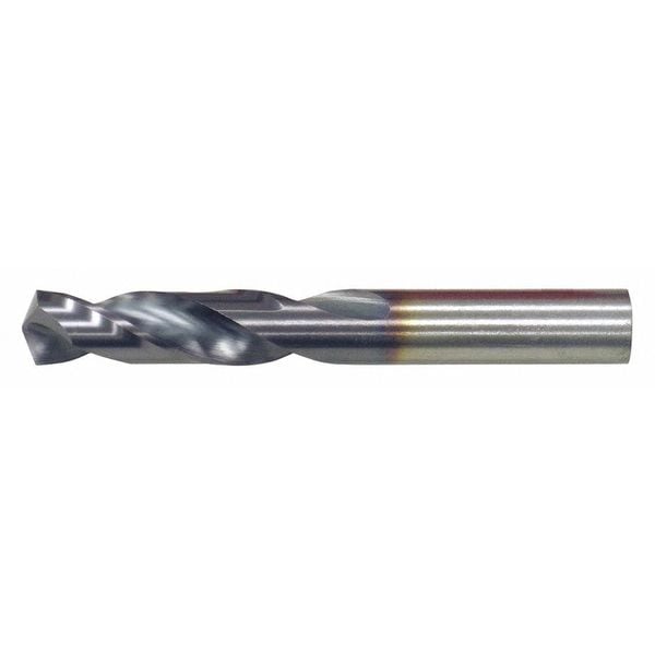 Cleveland Screw Machine Drill Bit, 1/8 in Size, 135  Degrees Point Angle, Cobalt, TiCN Finish, Straight Shank - C14850