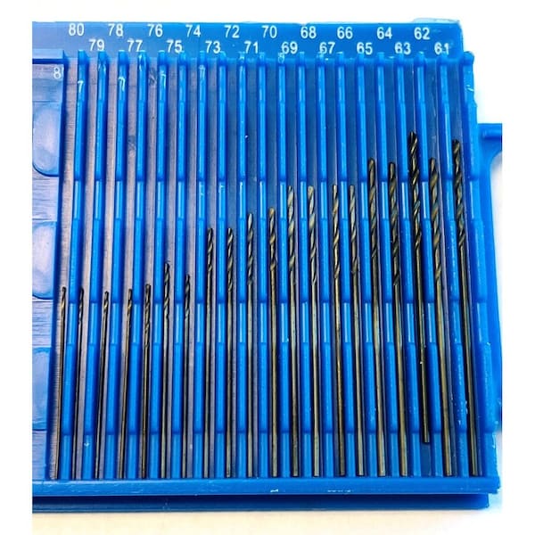 Hhip 20 Piece #61-80 High Speed Steel Wire Gage Drill Set - 5001-1020