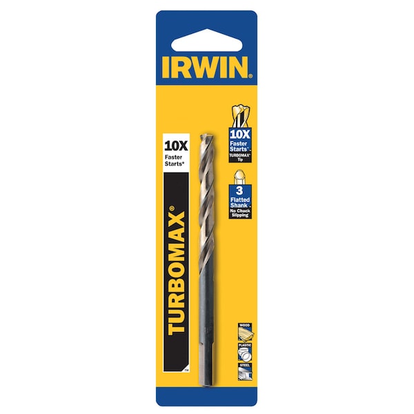 Irwin Irwin Turbomax 11/64 in. X 3-1/4 in. L High Speed Steel Drill Bit Straight Shank 1 pc - 73311