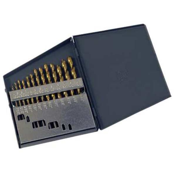 Chicago-Latrobe 13PC 135 Degree Heavy-Duty Jobber Length Drill Set Chicago-Latrobe 150ASP-TN TiN HSS 1/16-1/4x1/64 - 41798