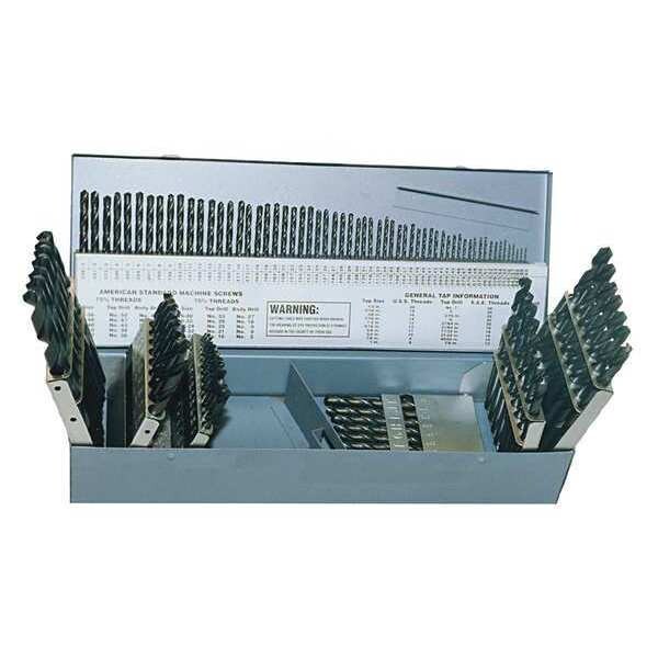 Cle-Line 115PC 135 Degree Heavy-Duty Jobber Length Drill Set Cle-Line 1801 Oxide HSS RHS/RHC 1/16-1/2, A-Z, #1-#60 - C21128