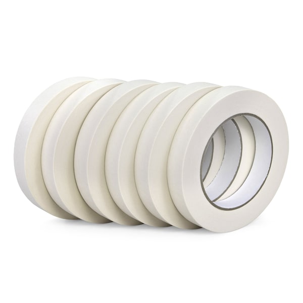Cinta de enmascarar de uso general de 3/4 de pulgada x 60 yardas, con adhesivo de goma natural resistente, fácil de rasgar, paquete de 6 - 6x-44573