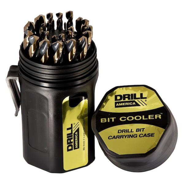 Drill America 29 Piece HSS Killer Force Bit Cooler Drill Bit Set, 1/16" - 1/2" with 3/8" Shank - KFD29JX3/8-PC
