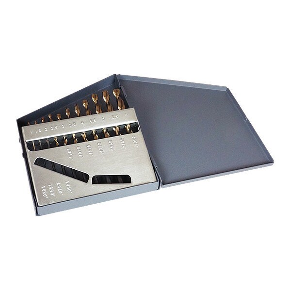 Cle-Line 11PC 135 Degree Heavy-Duty Parabolic Jobber Drill Set Cle-Line 1872 Black & Gold HSS 1mm-6mmx.5mm - C18626