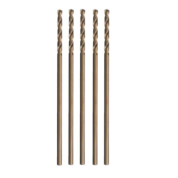 Drill America 1/8" - 1/4" x 12" Cobalt Aircraft Extension Drill Bit Set, Plastic Case Pouch - POUGLBCOX12