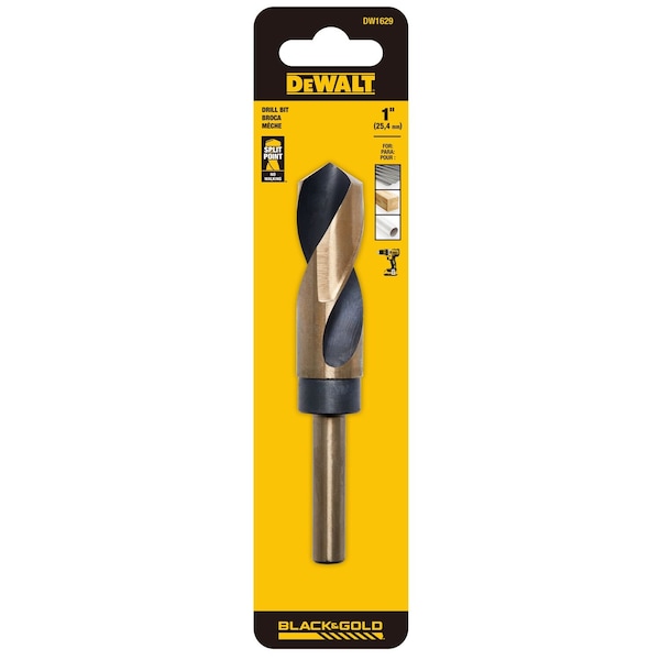 Dewalt 1" Reduced Shank Black Oxide Drill Bit (1/2" Shank) - DW1629
