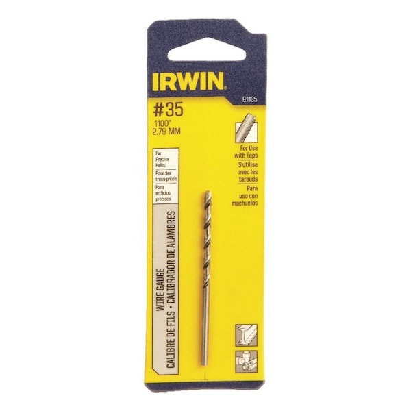 Irwin Irwin #35 X 2-5/8 in. L High Speed Steel Wire Gauge Bit Straight Shank 1 pc - 81135